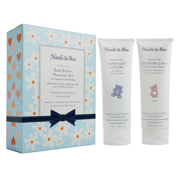 Baby Bath & Massage Fragrance Free Gift Set – Noodle & Boo