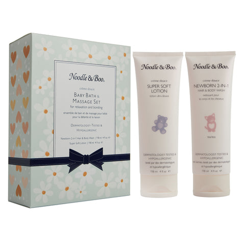 Baby Bath & Massage Gift Set - Hearts  & Daisies