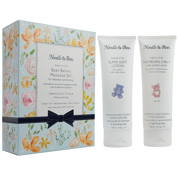 Baby Bath & Massage Fragrance Free Gift Set