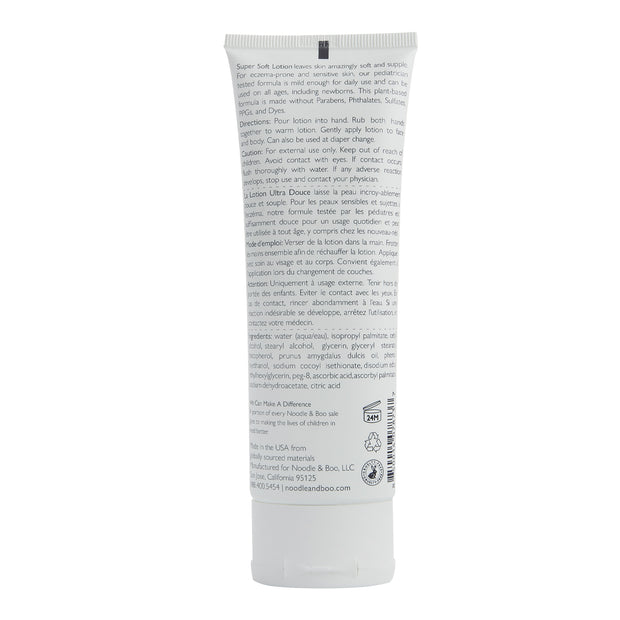 Back side of tube Fragrance Free Super Soft Lotion, 4 oz 