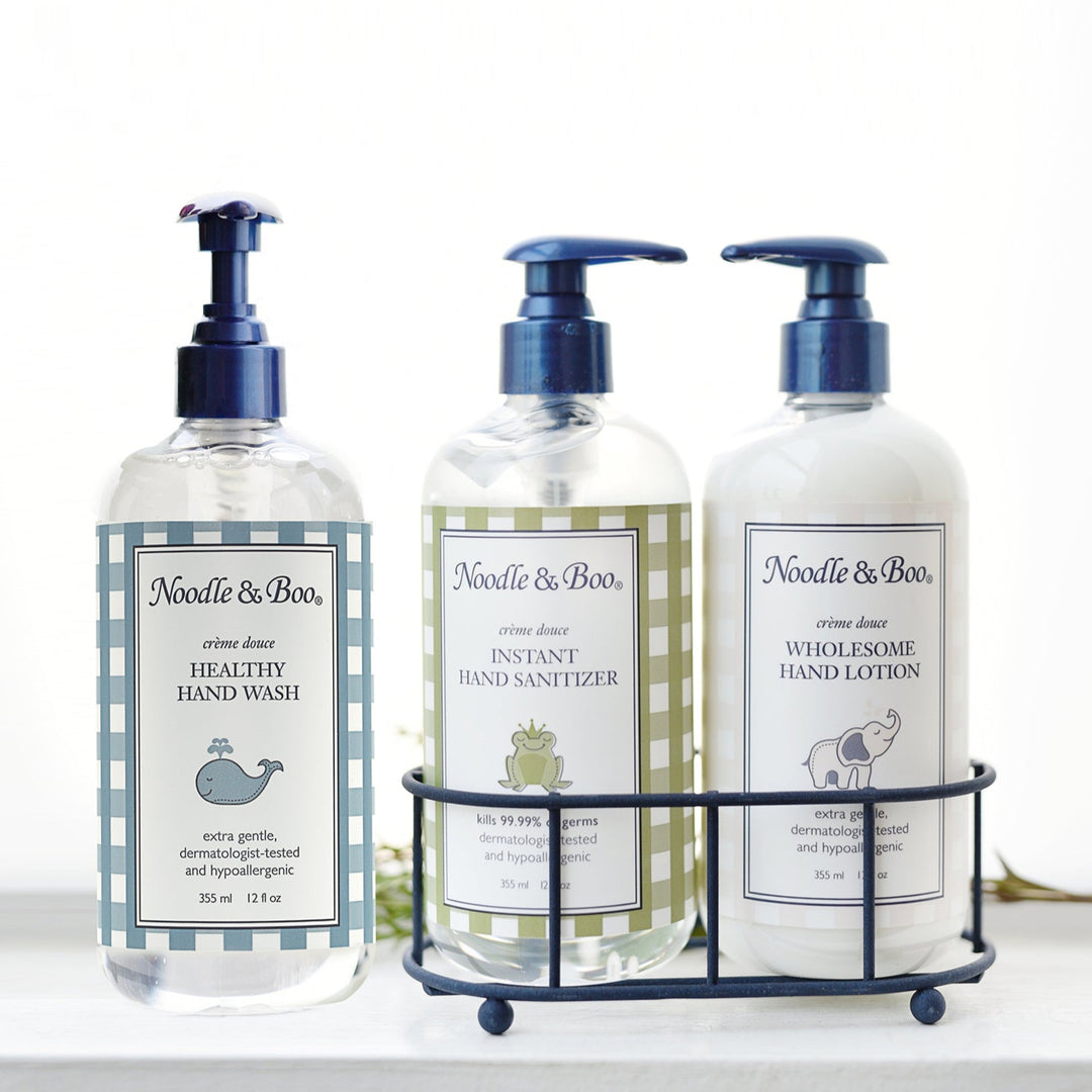 Hand Sanitizer & Lotion Caddy Set – Noodle & Boo