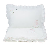 Hand-Embroidered Quilted Blanket and Pillow Sham