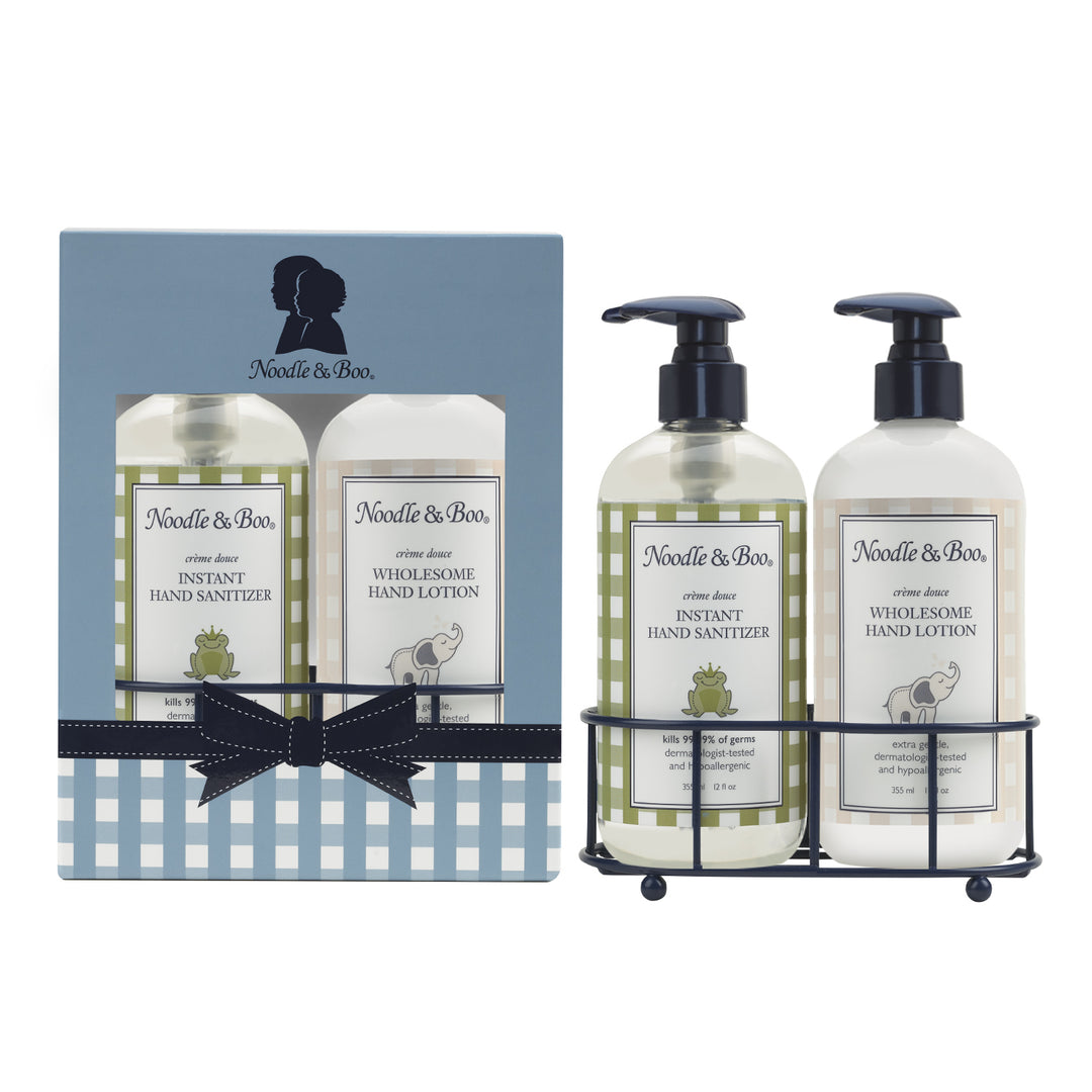 727ステディ4点セット(ローション×2,ミルク×1,クリーム×1) Hand Sanitizer & Lotion Caddy Set – Noodle & Boo
